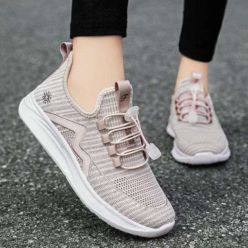 neGPWomen s Casual Sneakers Breathable Flat Slip on Female Walking Sports Shoes Outdoor Light Ladies Running