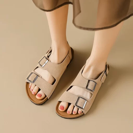 nrr72023 summer women s outdoor sandals Ladies casual flats leather shoes Korean style shopping and walking