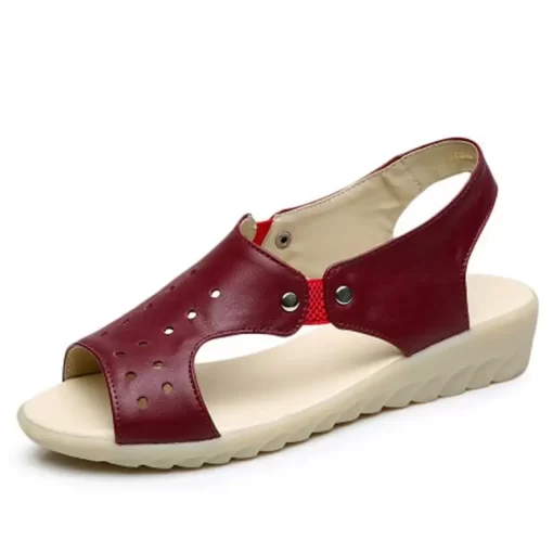 qAf2BEYARNE Cow Genuine Leather Sandals Women Flat Heel Sandals Fashion Summer Shoes Woman Sandals Summer Plus