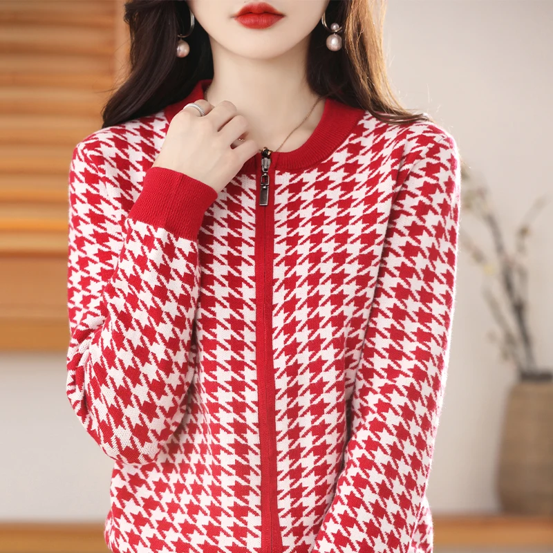 xoLK2022 new women s cardigan women s cashmere cardigan knitted jacket spring and autumn Korean version