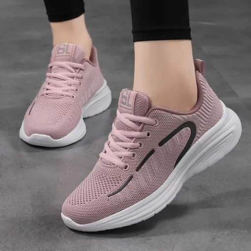 yQIc2023 Women Sneakers Platform Shoes Mesh Breathable Casual Sport Shoes Ladies Outdoor Running Vulcanized Shoes Zapatillas