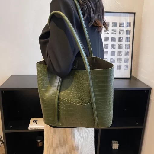 1GlJFashion Leather Women Handle Bag Vintage PU Leather Crossbody Tote Female Luxury Handbag Large Capacity Shoulderbag