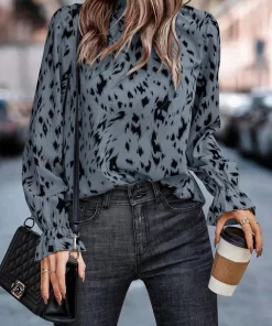 2023 Autumn Winter New Printed Long Sleeve T shirt Women s Half High Collar Pullover Loose.jpg 640x640.jpg (4)