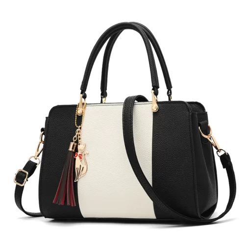 4nKwWomen s Leather Fashion Simple Large Capacity Shoulder Crossbody Handbag