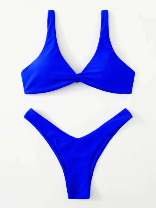 4tHCZTVitality Solid Tie Sexy Bikini 2021 Hot Sale Padded Bra High Leg Bandage Push Up Bikini