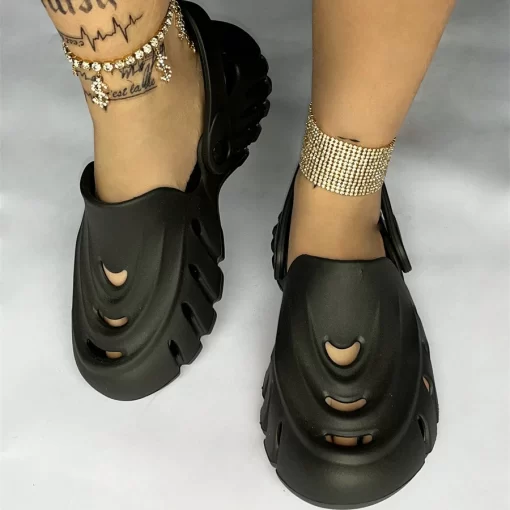7EGVOpenwork Slippers Women s Sandals Casual Hole Shoes Couple Plus Size 44 45 Breathable Beach Flip