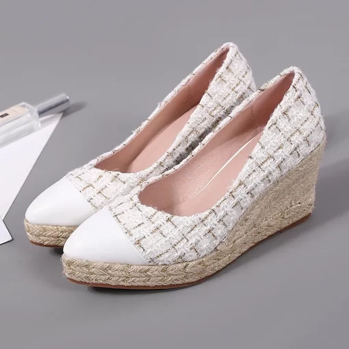 7XWkRYAMAG 2022 New Women Espadrilles Luxury Retro Platform Wedges Sandals for Women Heeled Shoes Female Slippers