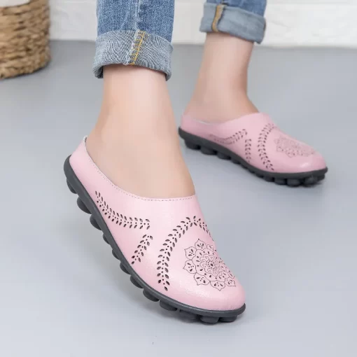 7sER2022 Spring Summer Women Shoes Size 43 Women Flats With Genuine Leather Chaussures Femme Slip On
