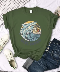 Blue Shark In The Sea Print Women T Shirts Fashion Loose Tee Tops Breathable Street Short.jpg 640x640.jpg (5)