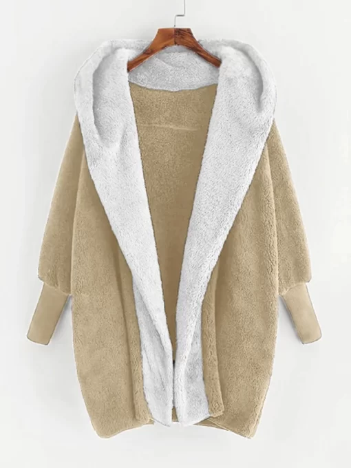 ETIzWinter Fleece Hoodies Women Thicken Warm Double Side Plush Jackets Female Casual Loose Long Sleeve Cardigan