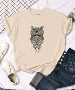 Female t Shirt Womens Blue Eyed Owl Animal Picture Printing Clothes Women s Oversized Casual Slim.jpg 640x640.jpg (5)
