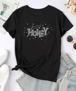 Honey Print Crew Neck Casual Loose Short Sleeve Fashion Summer T Shirts Tops Women s.jpg 640x640.jpg (6)