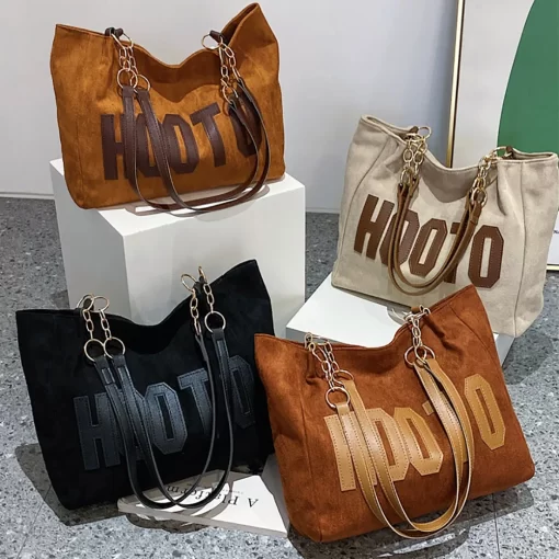 KJmGWomen s Canvas Shoulder Bags Eco Reusable Solid Colour Shopper Fashion Large Capacity Handbags Casual Simple