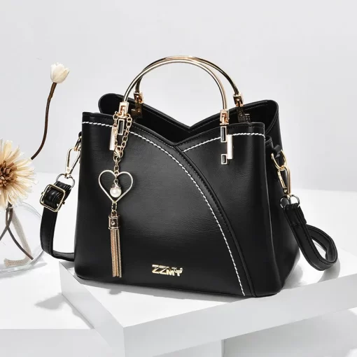 OlDnNewposs PU Leather Large Capacity Woman Handbag Grid Shoulder Bag Fashion Casual Luxury Designer Patchwork Crossbody
