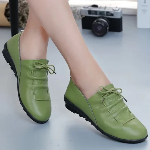OxYfStep on Spring and Autumn Flat Heels Korean casual shoes single shoes bean shoes lazy people