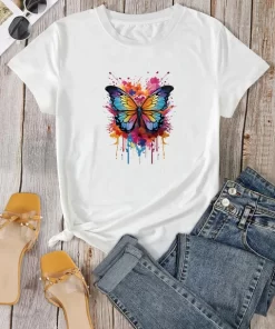 Plus Size Butterfly Print Crew Neck T shirt Women s Casual Loose Short Sleeve Fashion Summer.jpg 640x640.jpg (2)