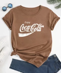 Plus Size Enjoy coca cola Tee Print Crew Neck T shirt Women s Casual Loose Short.jpg 640x640.jpg (7)