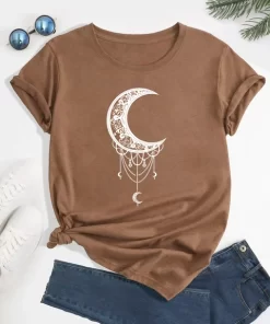 Stylish Moon Print T Shirt Crew Neck Comfortable Short Sleeve Tees Tops For Summer Women s.jpg 640x640.jpg (7)