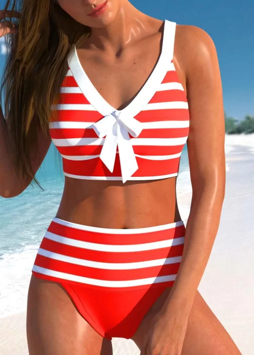 VhCg2023 Women High Waist Tankini Summer New Design Printing Swimwear Swimsuit Bikini Bathing Suit Two Piece