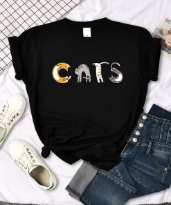 Woman T Shirt Cats Become Letters Printed T Shirts Women Round Neck Casual oversize Tops Hip.jpg 640x640.jpg (10)