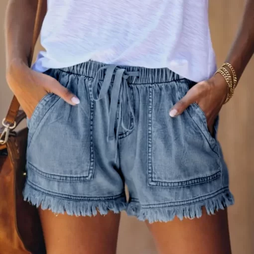X2tzHigh Waisted Shorts Jeans big size Summer Women s Denim Shorts Large Size XXL For Women
