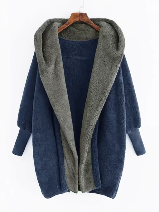 XUMsWinter Fleece Hoodies Women Thicken Warm Double Side Plush Jackets Female Casual Loose Long Sleeve Cardigan