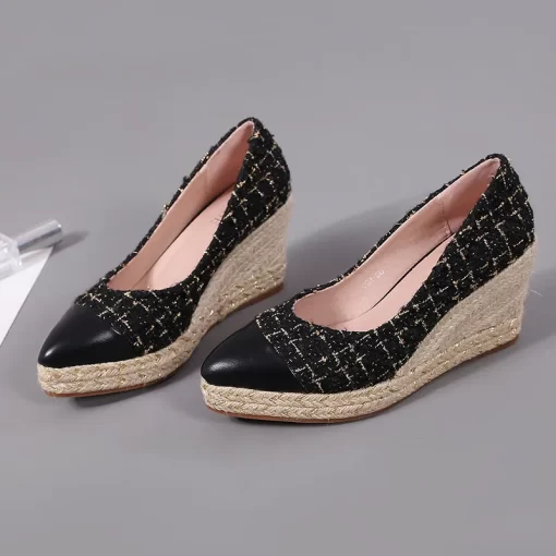 XXg0RYAMAG 2022 New Women Espadrilles Luxury Retro Platform Wedges Sandals for Women Heeled Shoes Female Slippers