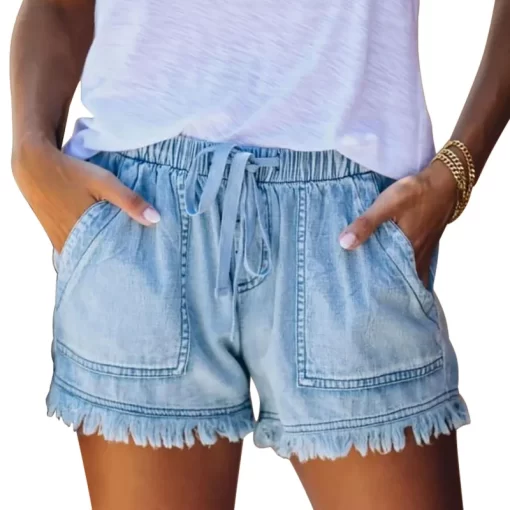 Yyv8High Waisted Shorts Jeans big size Summer Women s Denim Shorts Large Size XXL For Women