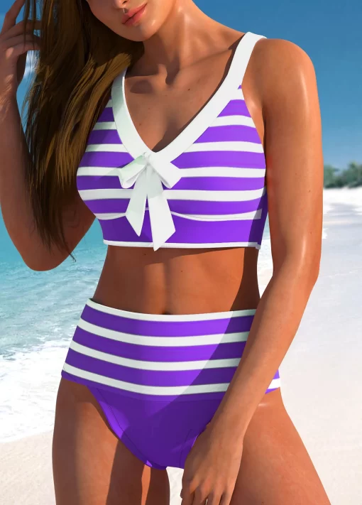 aAxe2023 Women High Waist Tankini Summer New Design Printing Swimwear Swimsuit Bikini Bathing Suit Two Piece