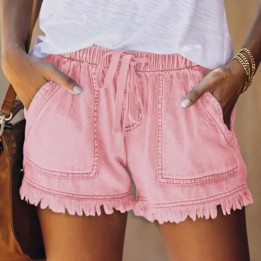 aoVOHigh Waisted Shorts Jeans big size Summer Women s Denim Shorts Large Size XXL For Women