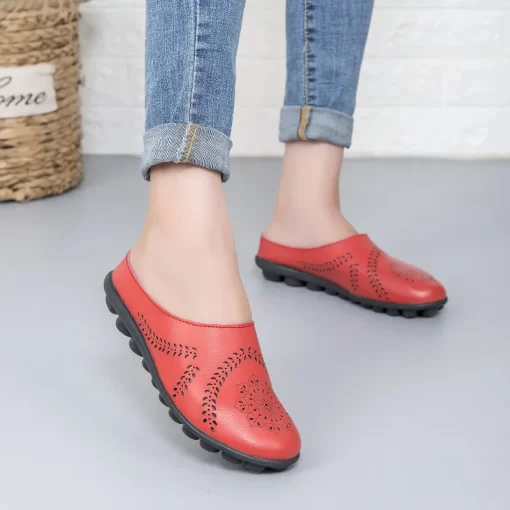 ennU2022 Spring Summer Women Shoes Size 43 Women Flats With Genuine Leather Chaussures Femme Slip On