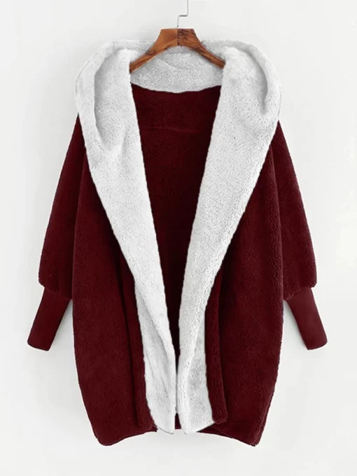hBwYWinter Fleece Hoodies Women Thicken Warm Double Side Plush Jackets Female Casual Loose Long Sleeve Cardigan
