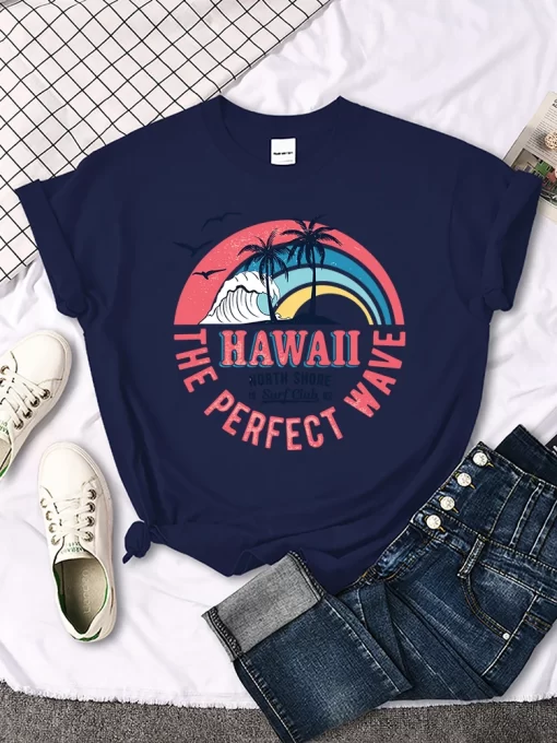 l8LIHawaii The Perfect Wave Print T Shirt Original Hipster Streett Shirts Creativity Casual Tshirt Harajuku Niche