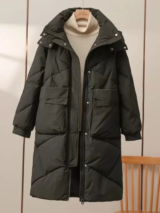 lnye2023 New Women Long Down Cotton Jacket Korean Loose Cotton Coat Winter Thicken Warm Women Parkas