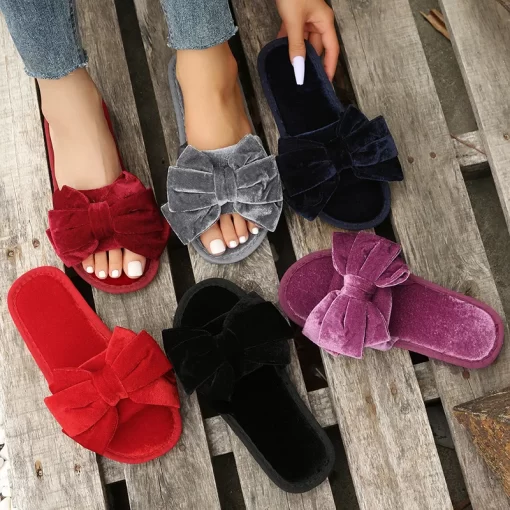 s3DwCOOTELILI 2024 New Fashion Slippers Women Winter Keep Warm Shoes For Women Heart Decoration With Plush