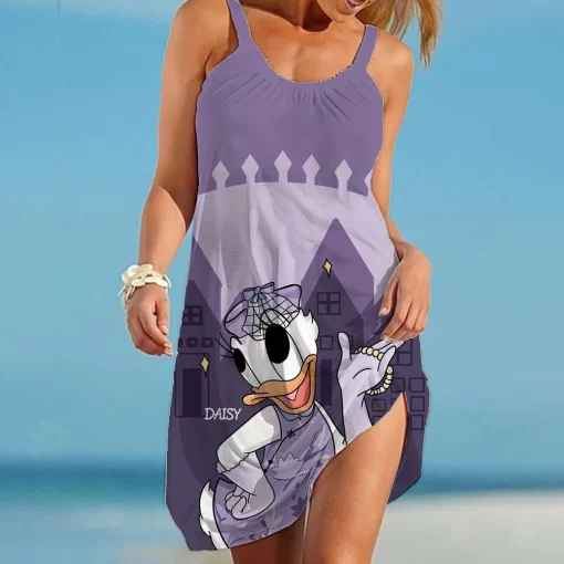 uZqaWomen s Fashion Dresses 2022 Year Fashion Disney Clothes for Summer Outfits Beach Dress 2022 New