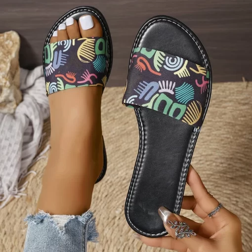 Colorful Slippers for Women Shoes Flat Sandals Peep Toe Ladies Casual Slides Female Beach Slippers Flat.jpg 640x640.jpg (5)