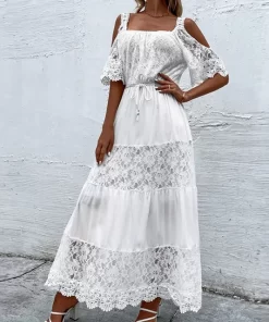 Elegant Retro White Lace Jacquard Women Dress Office Ladies Temperament Off Shoulder Maxi Dresses 2023 Long.jpg 640x640.jpg (3)
