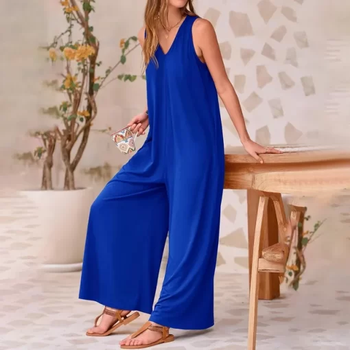 Full Length For Women Jumpsuits Casual Summer Rompers Sleeveless Loose Baggy Overalls With Pockets 2024 Women.jpg 640x640.jpg (1)
