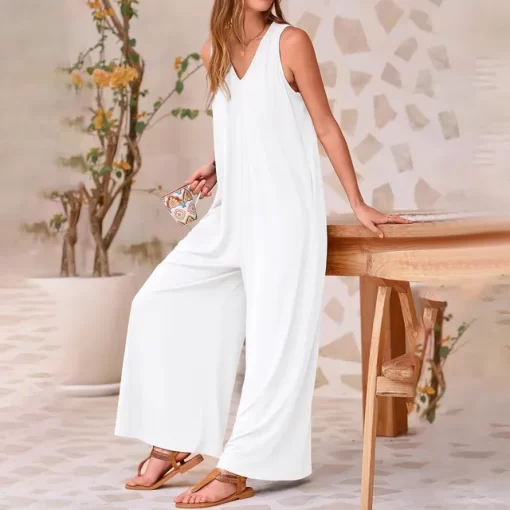 Full Length For Women Jumpsuits Casual Summer Rompers Sleeveless Loose Baggy Overalls With Pockets 2024 Women.jpg 640x640.jpg (2)