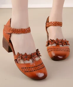 GKTINOO 2024 New Genuine Leather Hollow Sandals Summer Handmade Vintage Flower Comfortable Med Heel Women s.jpg 640x640.jpg (2)