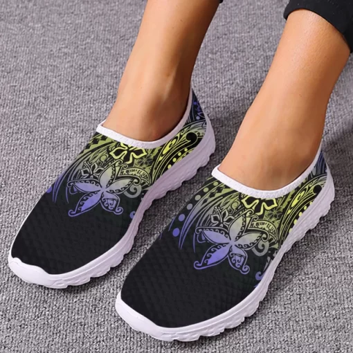 INSTANTARTS Tribal Polynesian Plumeria Flower Prints Flat Shoes for Women Light Slip on Casual Loafers Summer.jpg 640x640.jpg (1)