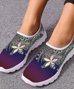 INSTANTARTS Tribal Polynesian Plumeria Flower Prints Flat Shoes for Women Light Slip on Casual Loafers Summer.jpg 640x640.jpg (4)