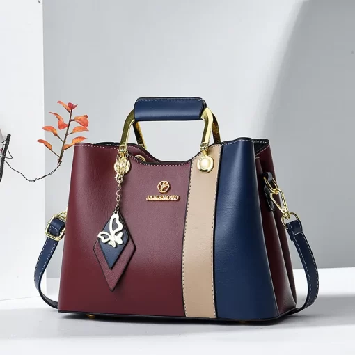 KXpz2024 Spliced Leather Large Capacity Woman Handbag Designer Shoulder Bag Fashion Casual Tote Bag Luxury Designer