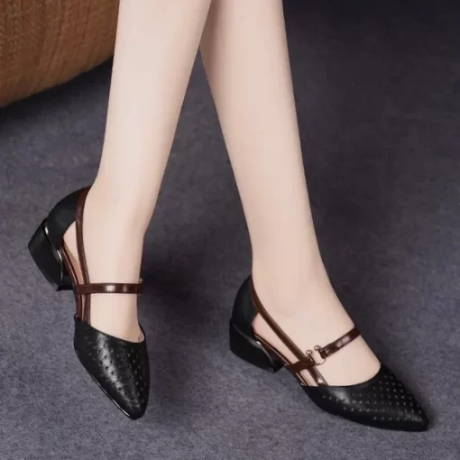 Ladies Shoes 2024 New Mary Janes Slip on Low Heel Women s Sandals Summer Breathable Casual.jpg 640x640.jpg (1)