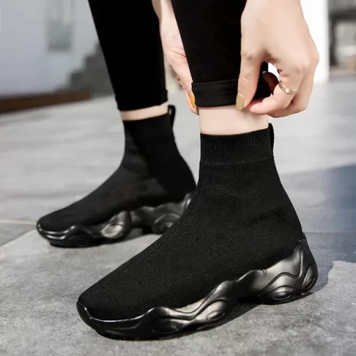 MWY Black Sneakers for Women Platform Vulcanized Shoes Female Socks Shoes Sports Trainers Men Slip on.jpg 640x640.jpg (1)