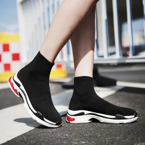 MWY Black Sneakers for Women Platform Vulcanized Shoes Female Socks Shoes Sports Trainers Men Slip on.jpg 640x640.jpg (2)