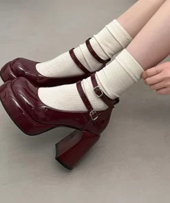 Mary Jane Pumps For Women Girls Fashion Brand New Chunky Heel Wedding Dress Shoes Spring New.jpg (2)