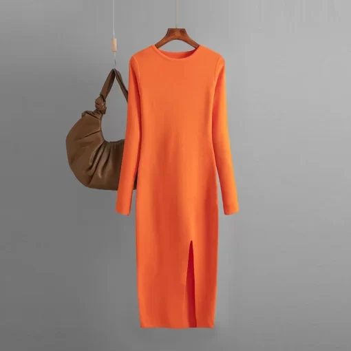 MmmGElegant Dress Autumn Winter New Slim Fit Knitted Dress for Women Inner Wear and Outer Wear