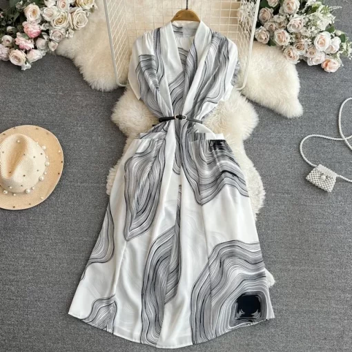 Summer Bohemian Wommen Print Midi Dress Vintage V Neck Sleeveless High Waist A Line Plain Vestido.jpg 640x640.jpg (1)